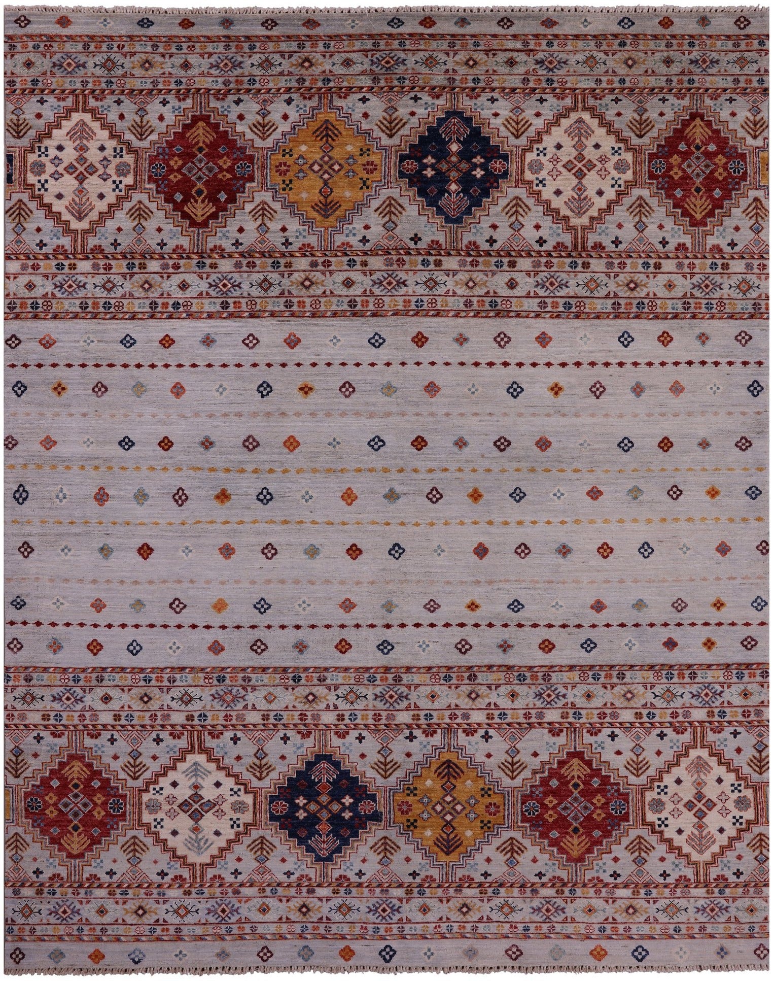 Khorjin Persian Gabbeh Hand Knotted Wool Rug - 6' 6" X 8' 2" - Golden Nile