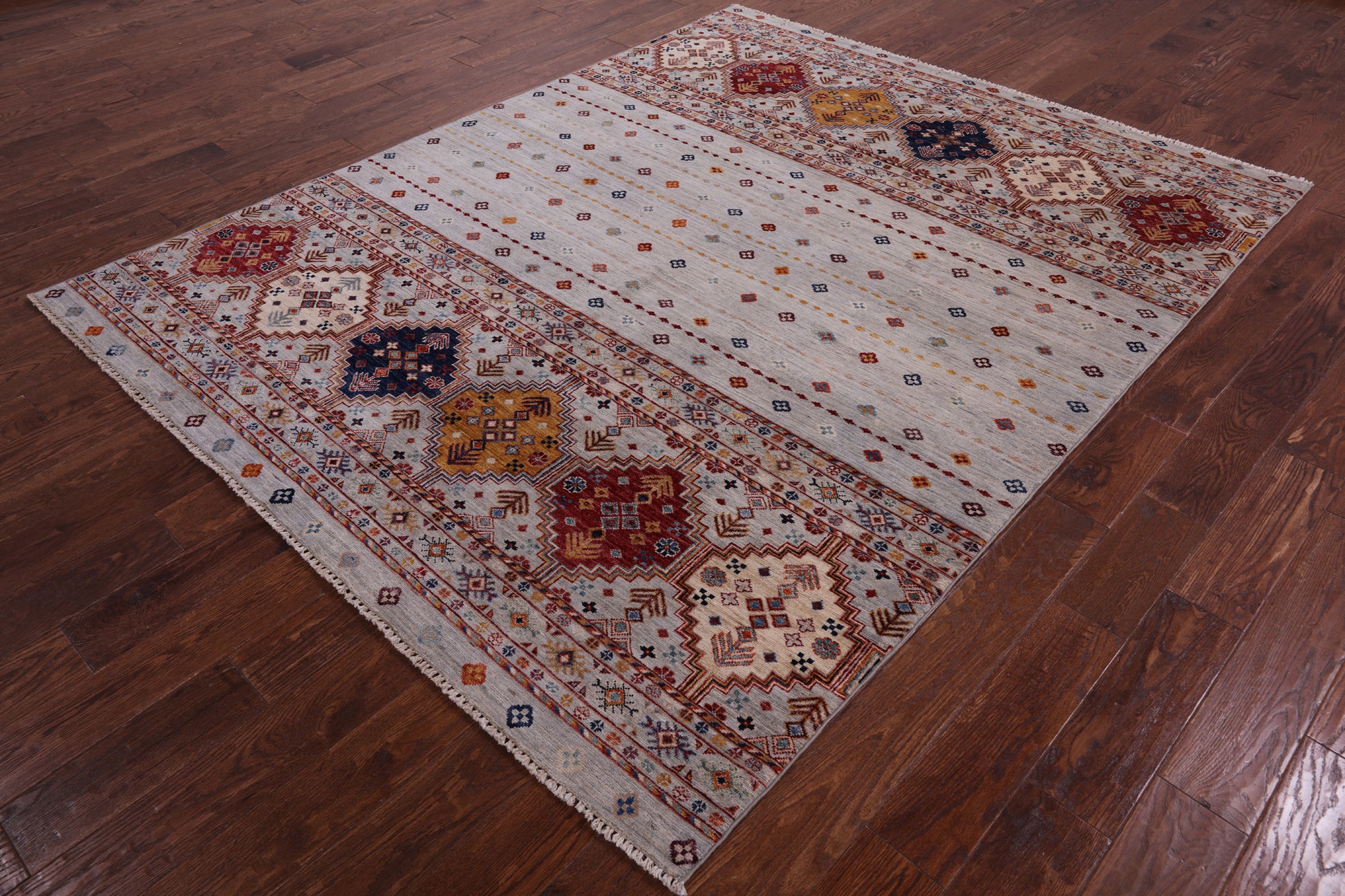 Khorjin Persian Gabbeh Hand Knotted Wool Rug - 6' 6" X 8' 2" - Golden Nile