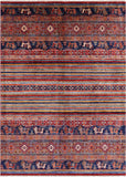 Tribal Persian Gabbeh Handmade Wool Rug - 4' 10" X 6' 8" - Golden Nile