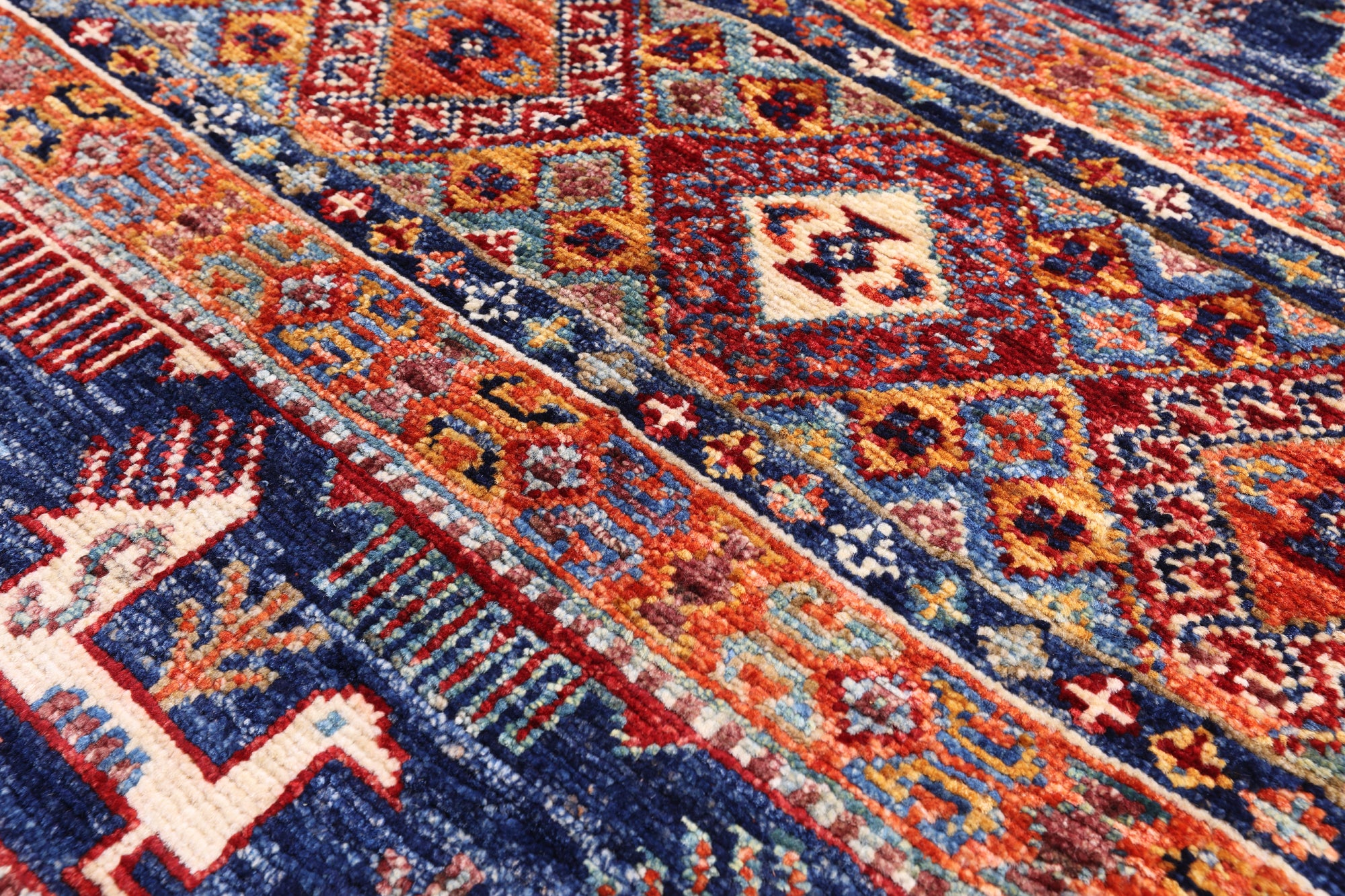 Tribal Persian Gabbeh Handmade Wool Rug - 4' 10" X 6' 8" - Golden Nile
