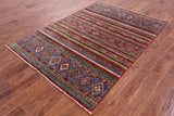 Khorjin Persian Gabbeh Hand Knotted Wool Rug - 5' 0" X 7' 2" - Golden Nile