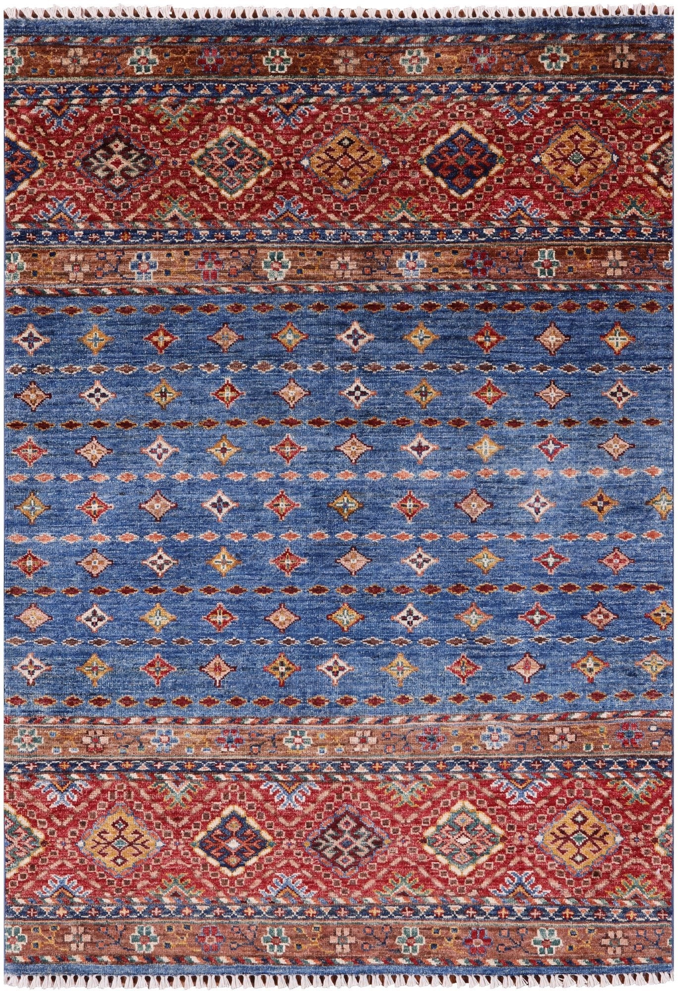 Khorjin Persian Gabbeh Hand Knotted Wool Rug - 3' 4" X 4' 8" - Golden Nile
