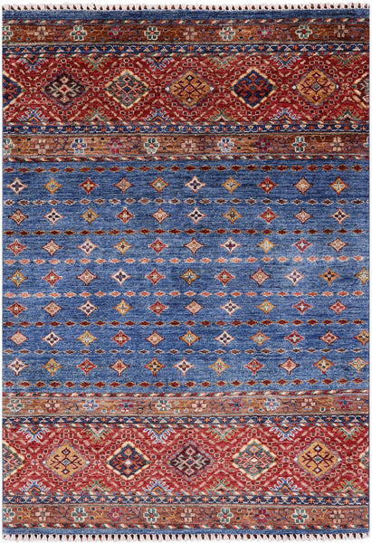 Khorjin Persian Gabbeh Hand Knotted Wool Rug - 3' 4" X 4' 8" - Golden Nile