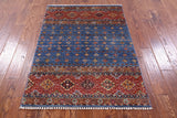 Khorjin Persian Gabbeh Hand Knotted Wool Rug - 3' 4" X 4' 8" - Golden Nile