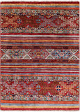 Khorjin Persian Gabbeh Handmade Wool Rug - 3' 3" X 4' 5" - Golden Nile
