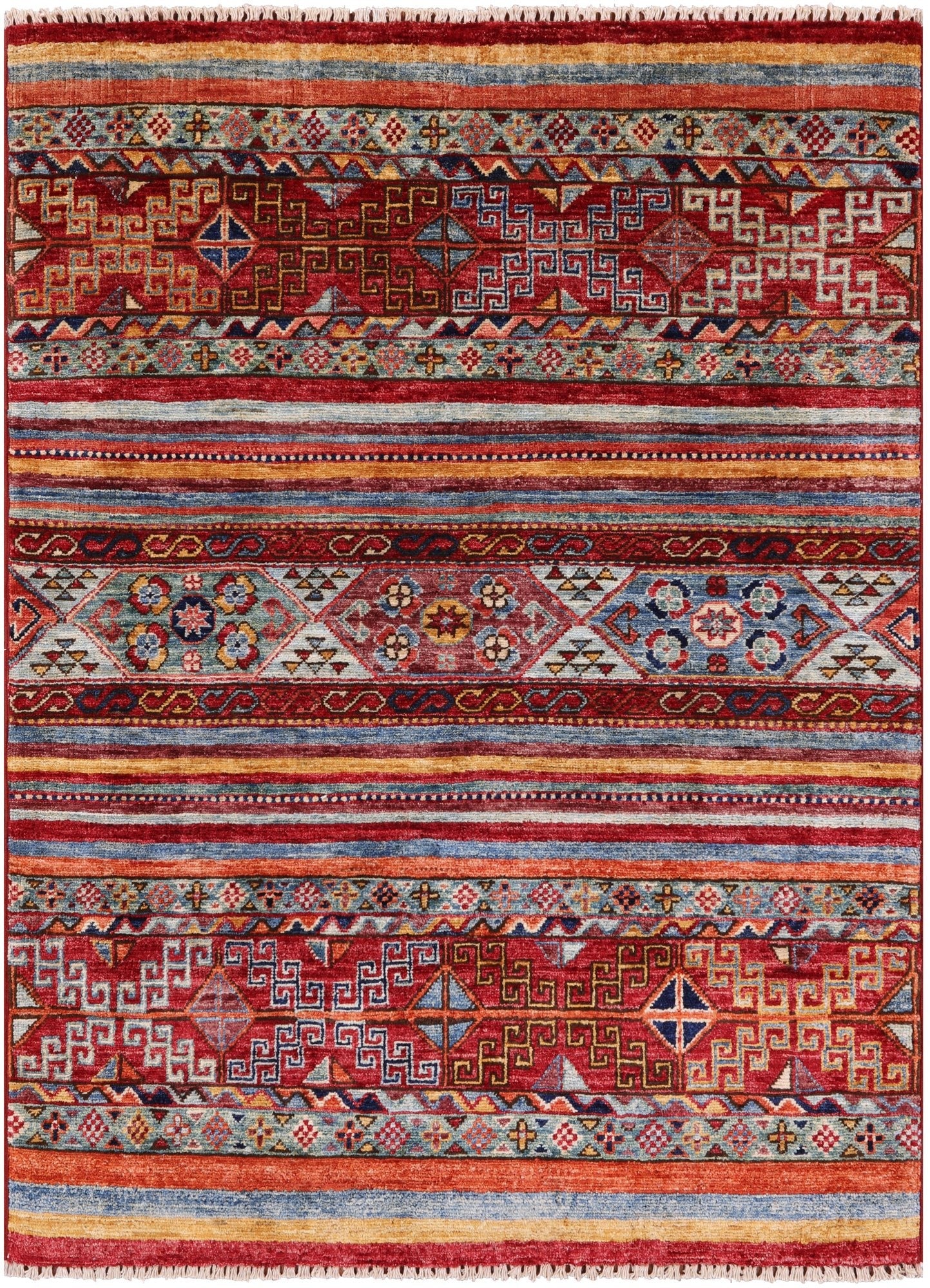 Khorjin Persian Gabbeh Handmade Wool Rug - 3' 3" X 4' 5" - Golden Nile
