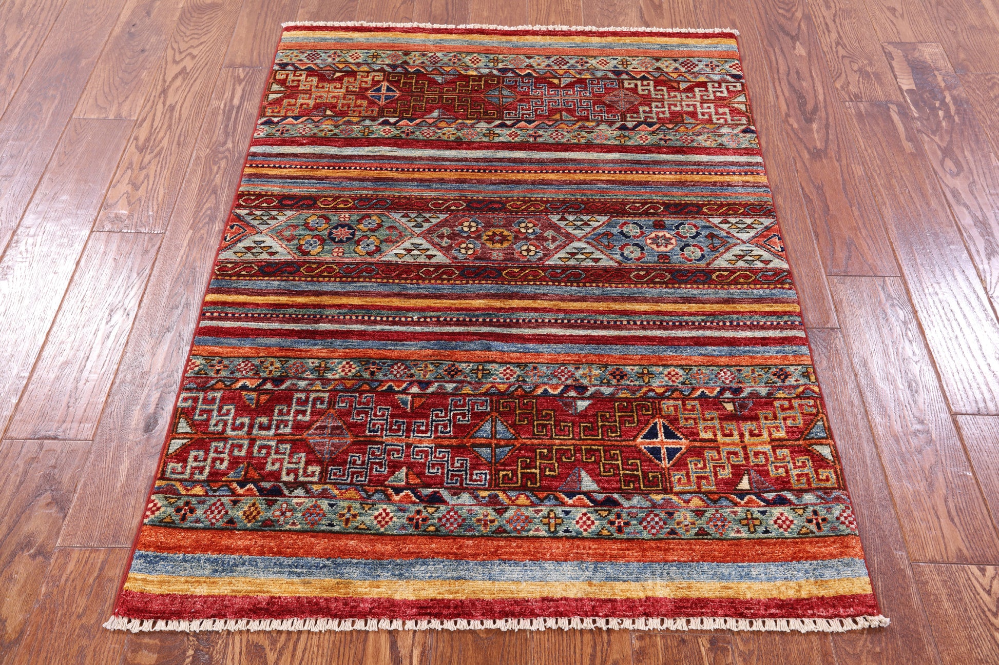 Khorjin Persian Gabbeh Handmade Wool Rug - 3' 3" X 4' 5" - Golden Nile