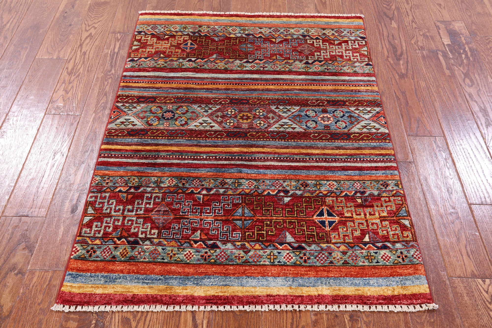 Khorjin Persian Gabbeh Handmade Wool Rug - 3' 3" X 4' 5" - Golden Nile