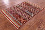 Khorjin Persian Gabbeh Handmade Wool Rug - 3' 3" X 4' 5" - Golden Nile