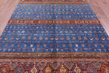 Blue Khorjin Persian Gabbeh Hand Knotted Wool Rug - 6' 9" X 9' 10" - Golden Nile