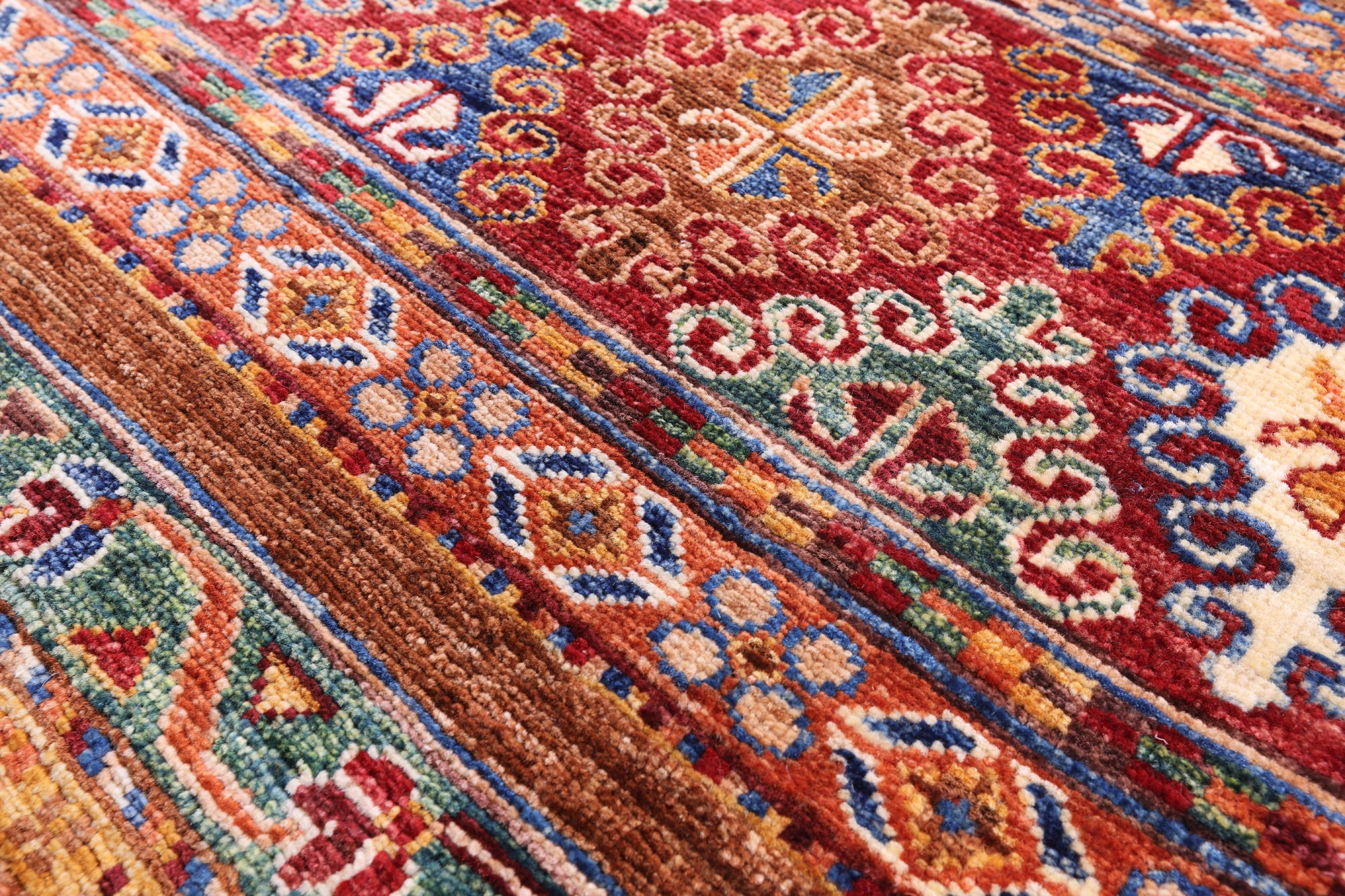 Blue Khorjin Persian Gabbeh Hand Knotted Wool Rug - 6' 9" X 9' 10" - Golden Nile