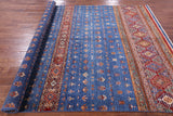 Blue Khorjin Persian Gabbeh Hand Knotted Wool Rug - 6' 9" X 9' 10" - Golden Nile