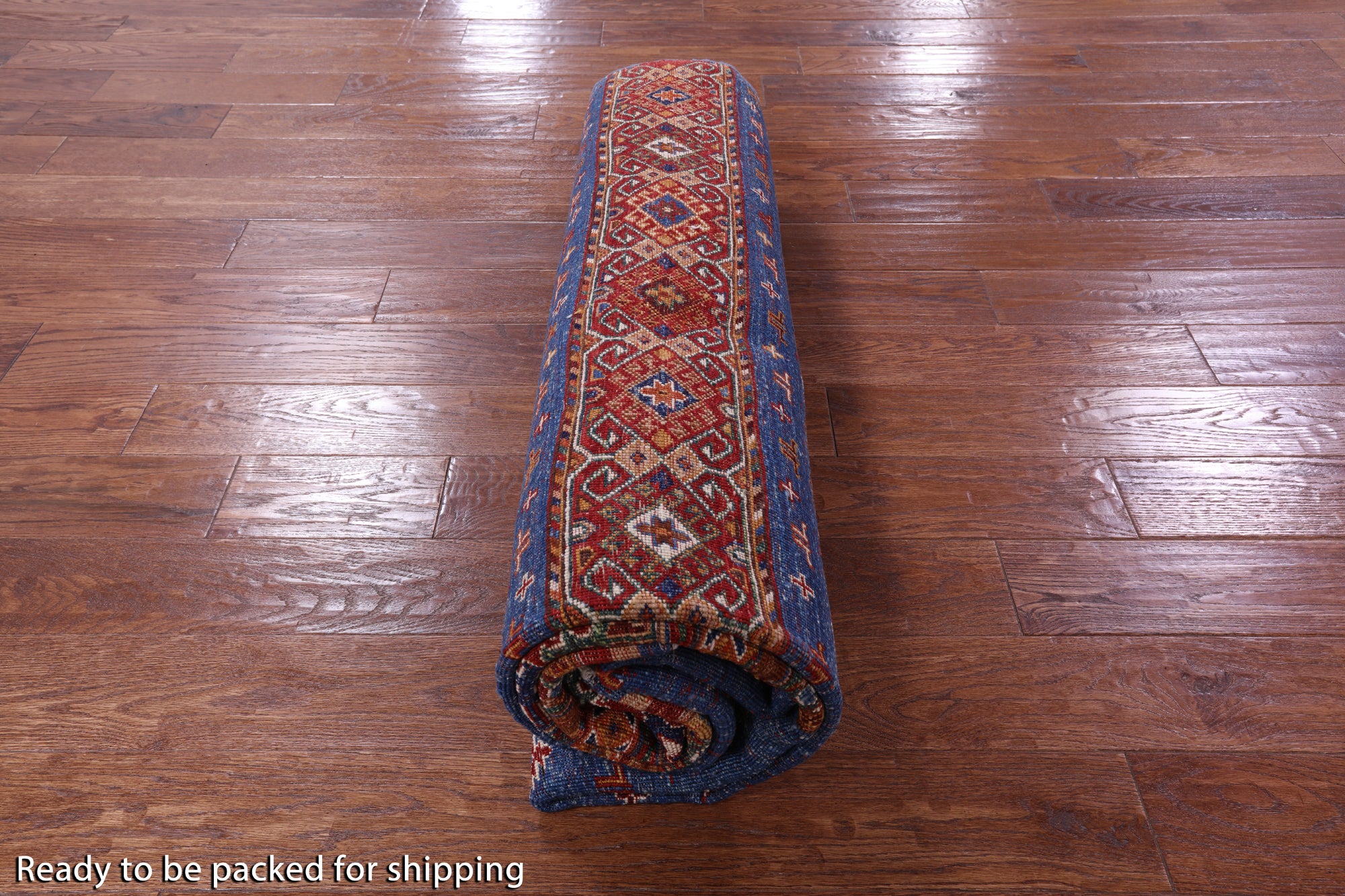 Blue Khorjin Persian Gabbeh Hand Knotted Wool Rug - 6' 9" X 9' 10" - Golden Nile