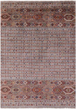 Khorjin Persian Gabbeh Hand Knotted Wool Rug - 5' 9" X 8' 3" - Golden Nile