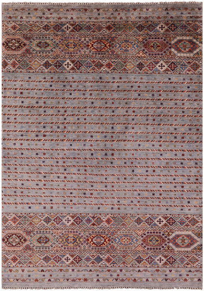 Khorjin Persian Gabbeh Hand Knotted Wool Rug - 5' 9" X 8' 3" - Golden Nile