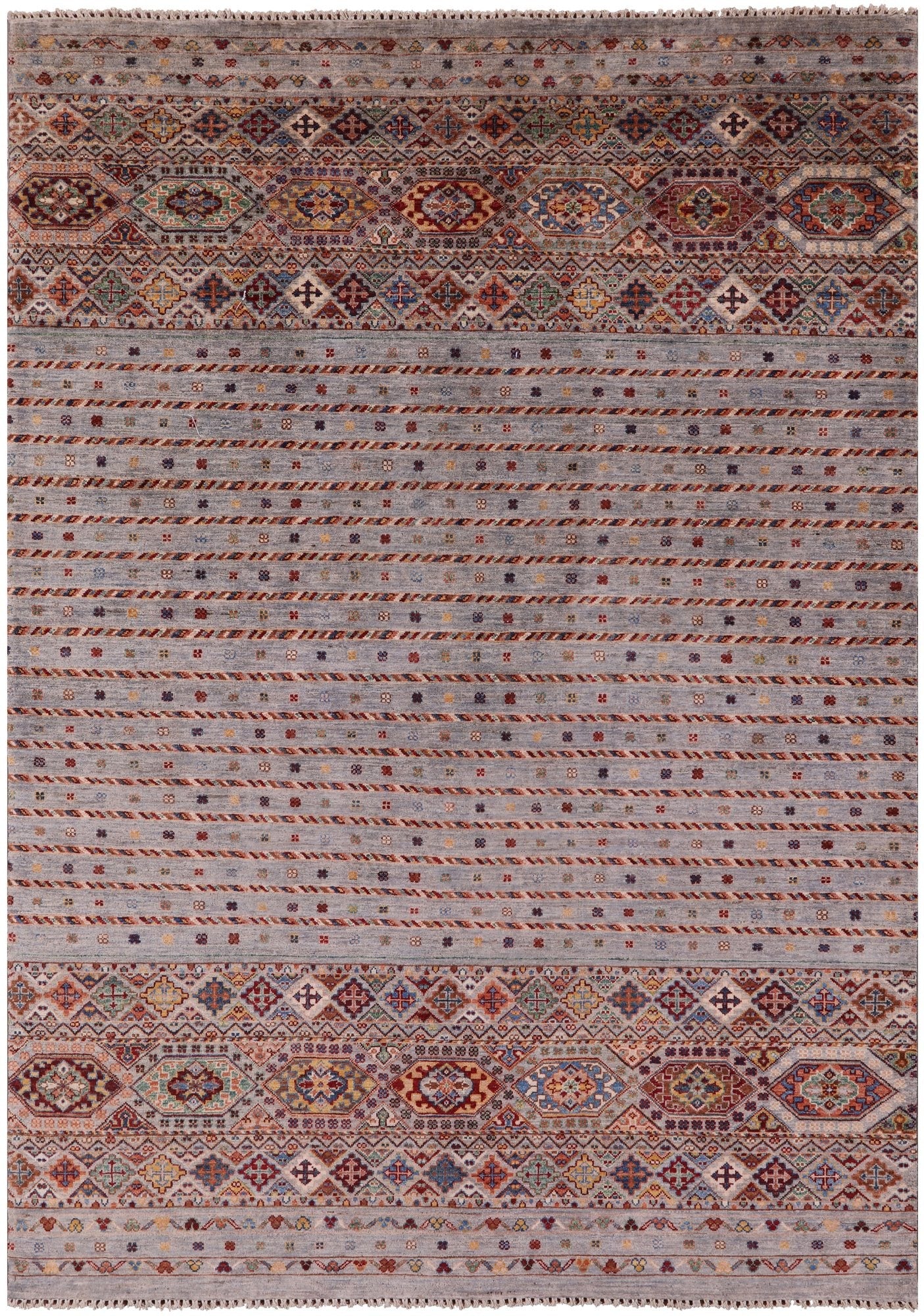 Khorjin Persian Gabbeh Hand Knotted Wool Rug - 5' 9" X 8' 3" - Golden Nile