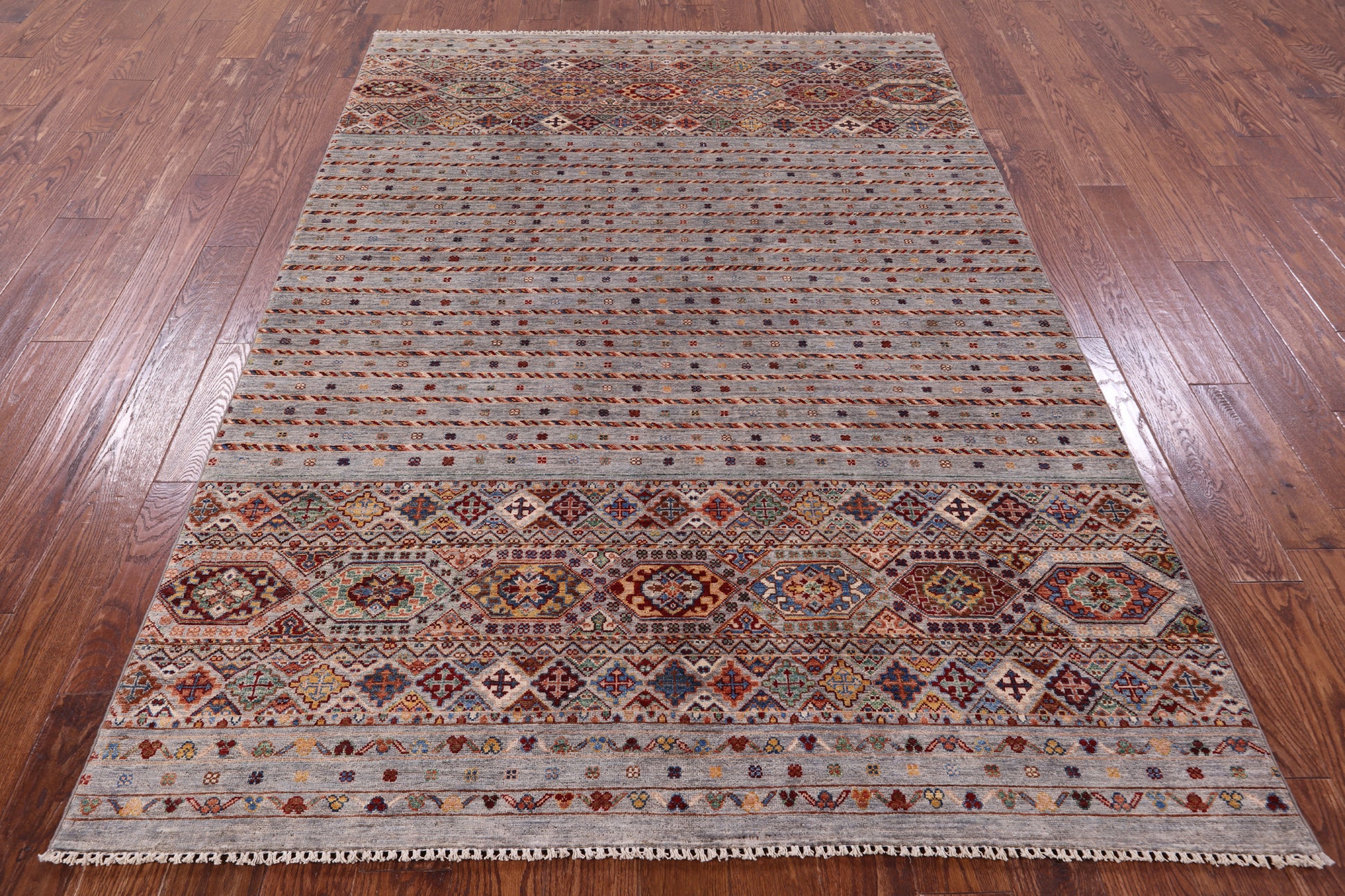 Khorjin Persian Gabbeh Hand Knotted Wool Rug - 5' 9" X 8' 3" - Golden Nile