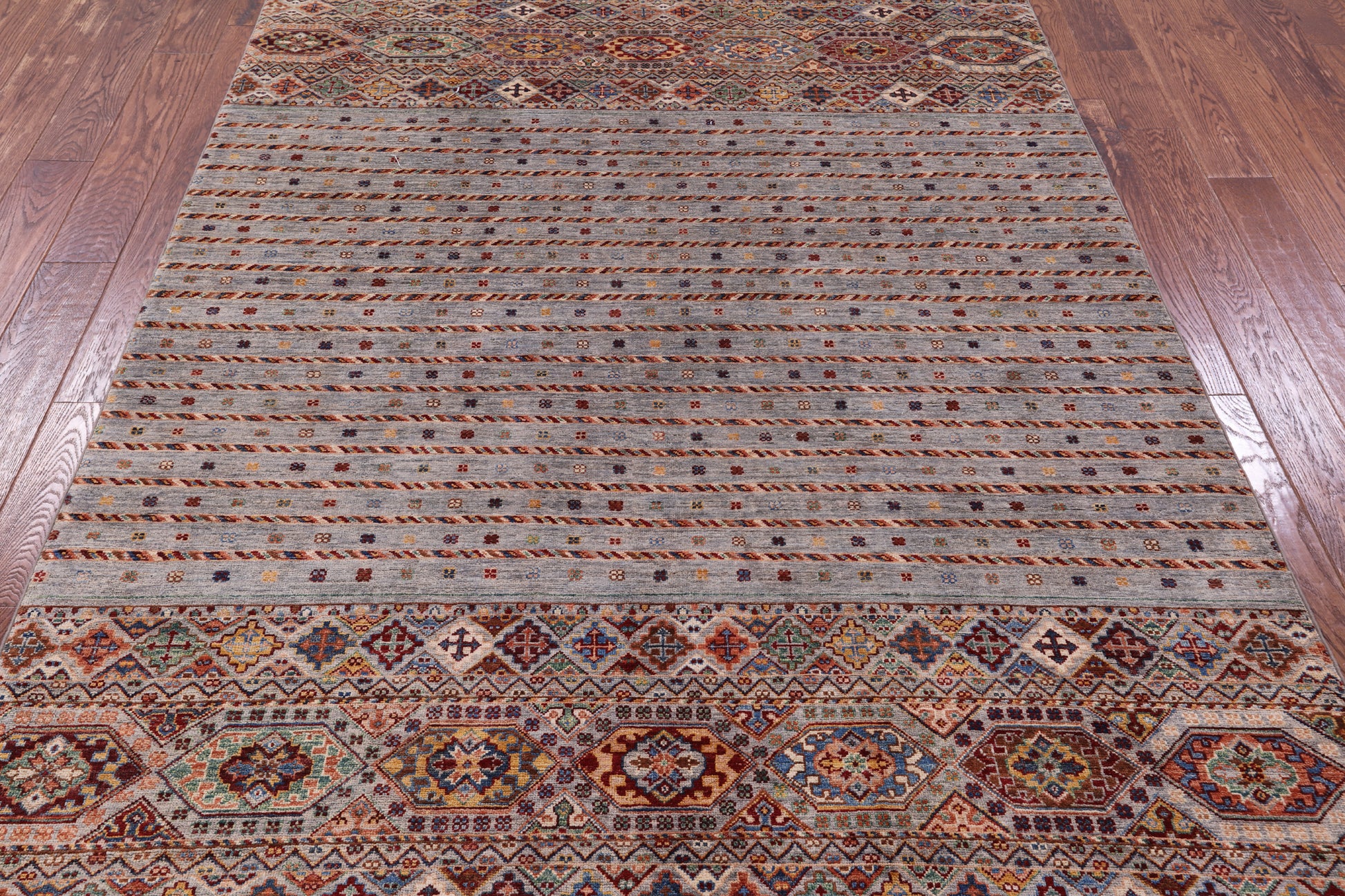 Khorjin Persian Gabbeh Hand Knotted Wool Rug - 5' 9" X 8' 3" - Golden Nile