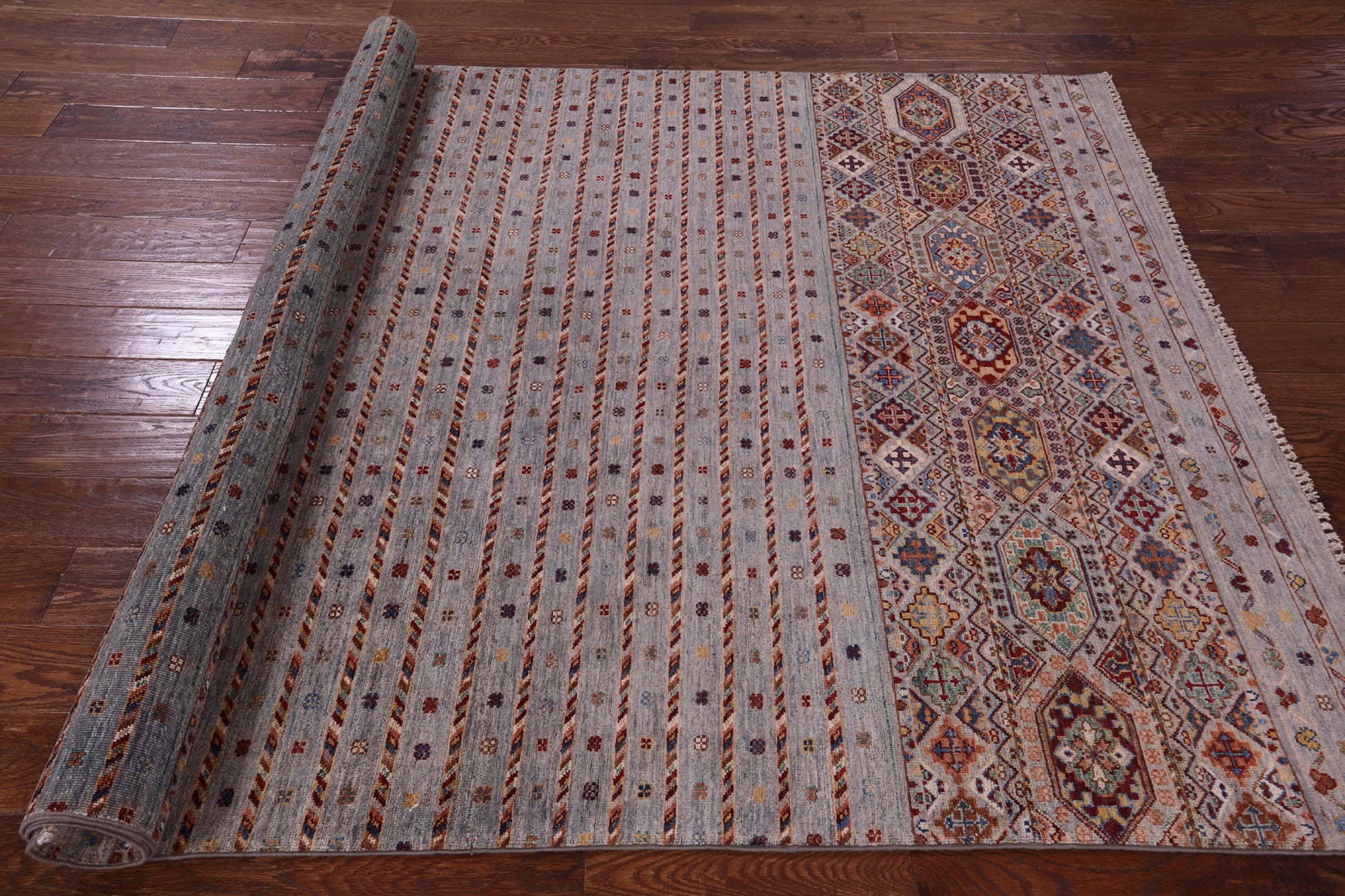 Khorjin Persian Gabbeh Hand Knotted Wool Rug - 5' 9" X 8' 3" - Golden Nile