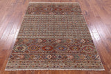 Khorjin Persian Gabbeh Hand Knotted Wool Rug - 5' 1" X 6' 8" - Golden Nile