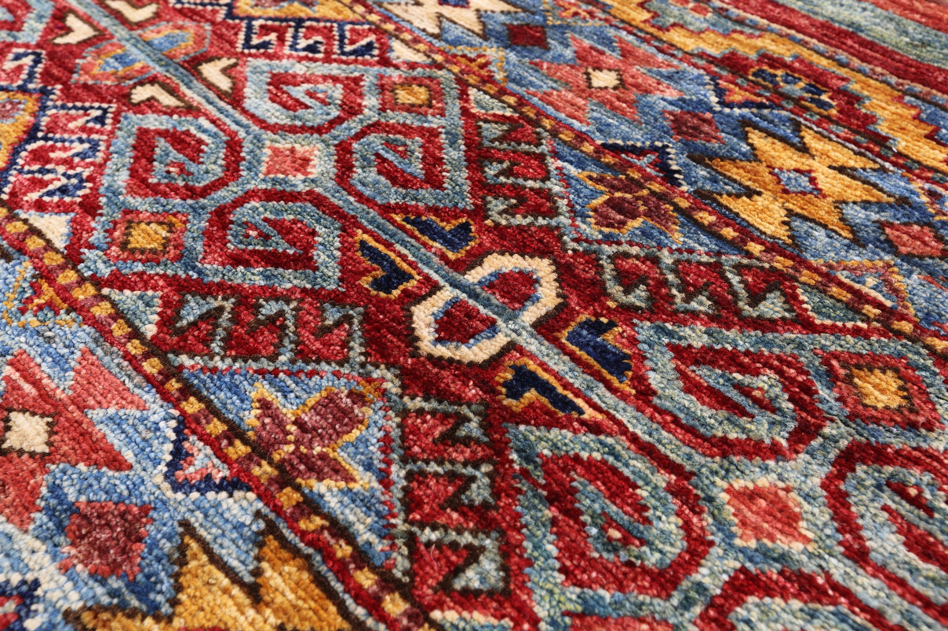 Khorjin Persian Gabbeh Hand Knotted Wool Rug - 5' 0" X 6' 5" - Golden Nile