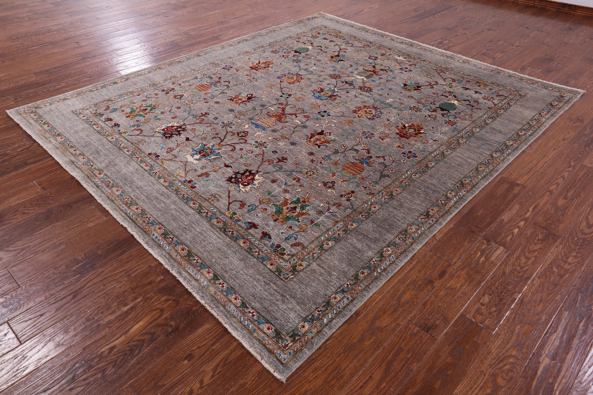 Peshawar Hand Knotted Wool Rug - 8' 0" X 9' 6" - Golden Nile