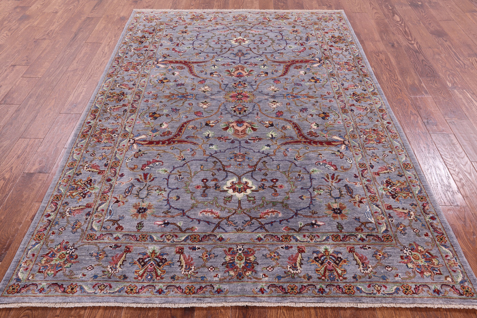 Grey Persian Tabriz Handmade Wool Rug - 5' 9" X 8' 1" - Golden Nile