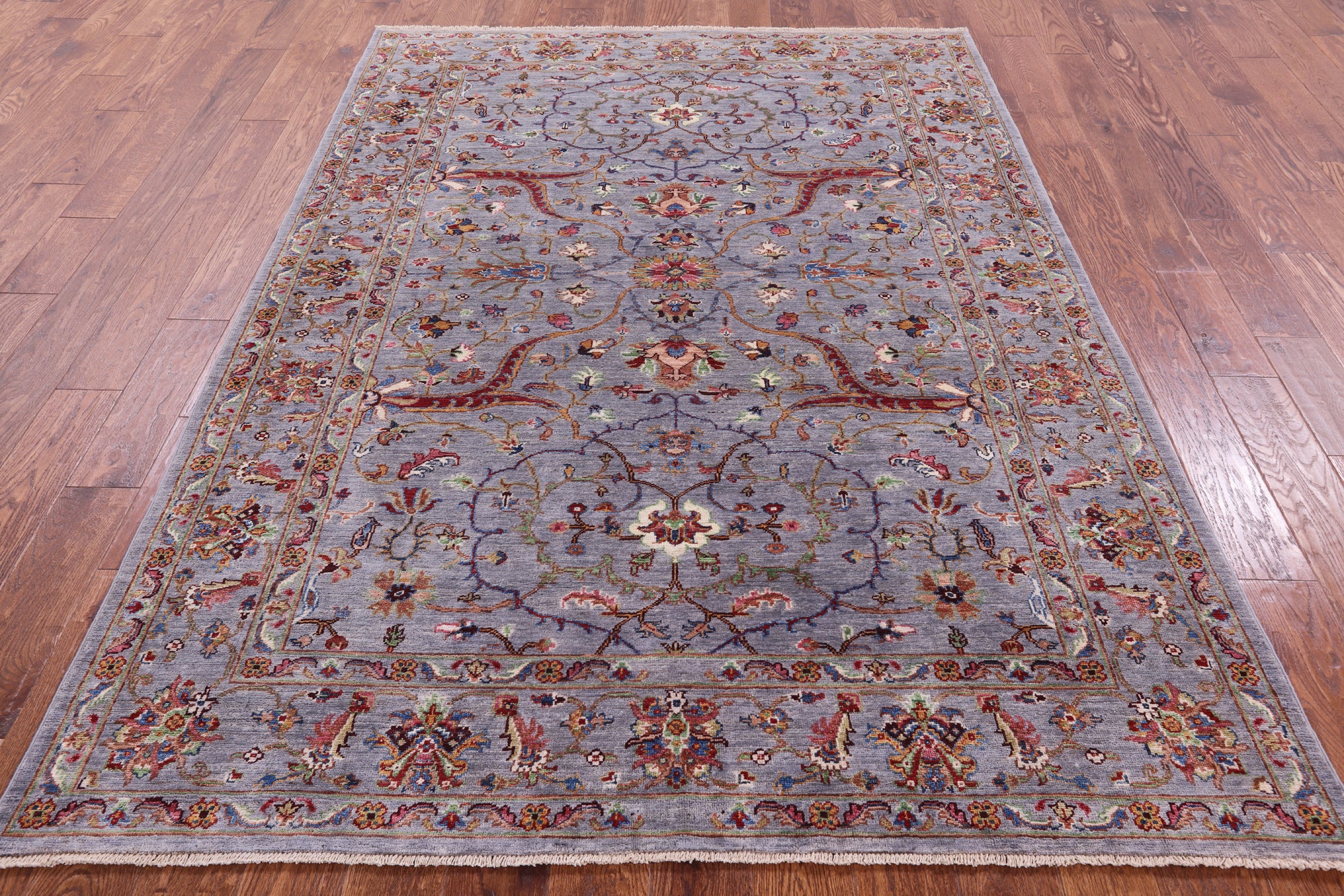 Grey Persian Tabriz Handmade Wool Rug - 5' 9" X 8' 1" - Golden Nile