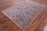 Grey Persian Tabriz Handmade Wool Rug - 5' 9" X 8' 1" - Golden Nile