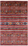 Khorjin Persian Gabbeh Handmade Wool Rug - 3' 11" X 6' 1" - Golden Nile