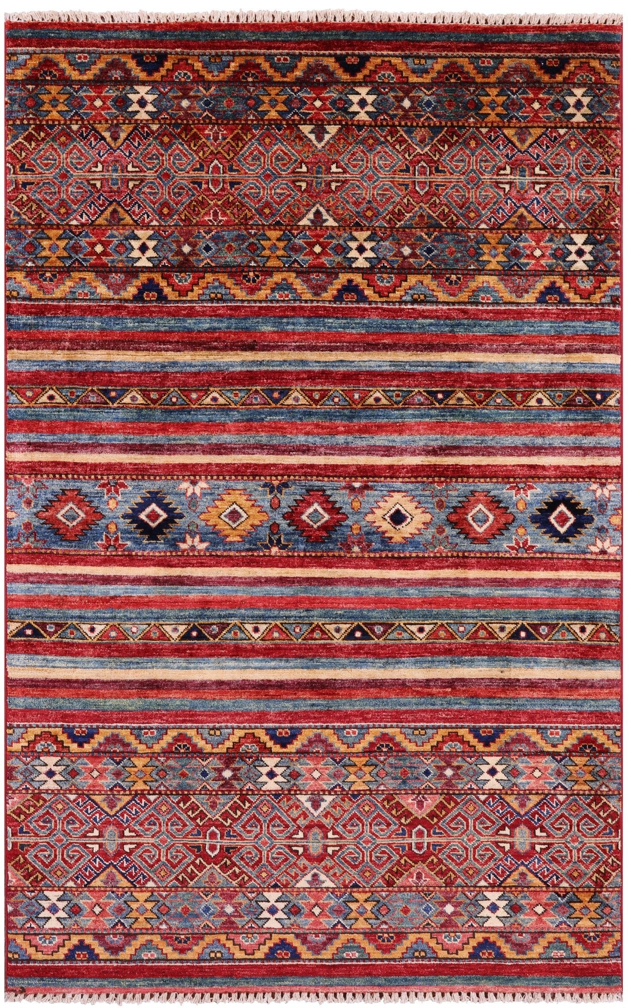 Khorjin Persian Gabbeh Handmade Wool Rug - 3' 11" X 6' 1" - Golden Nile