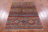 Khorjin Persian Gabbeh Hand Knotted Wool Rug - 3' 10" X 5' 2" - Golden Nile
