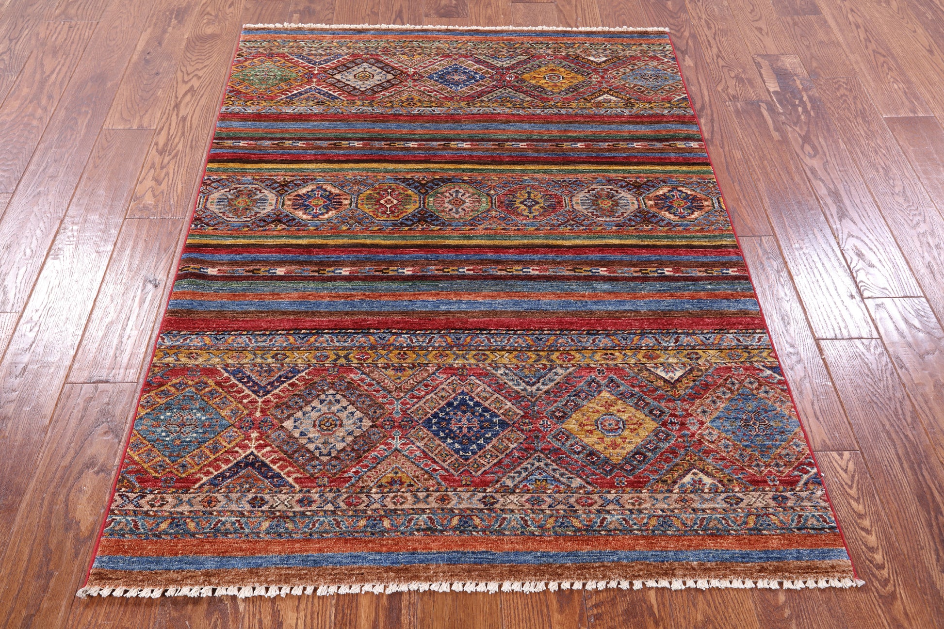Khorjin Persian Gabbeh Hand Knotted Wool Rug - 3' 10" X 5' 2" - Golden Nile