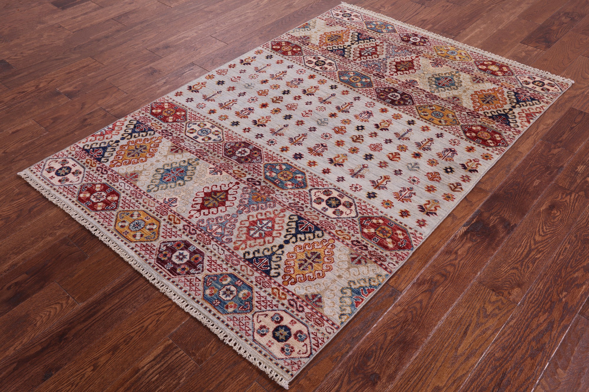 Khorjin Persian Gabbeh Hand Knotted Wool Rug - 3' 11" X 5' 10" - Golden Nile