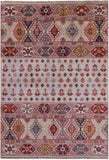 Khorjin Persian Gabbeh Hand Knotted Wool Rug - 3' 11" X 5' 10" - Golden Nile