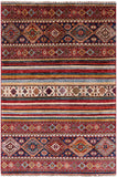 Khorjin Persian Gabbeh Hand Knotted Wool Rug - 3' 10" X 5' 9" - Golden Nile