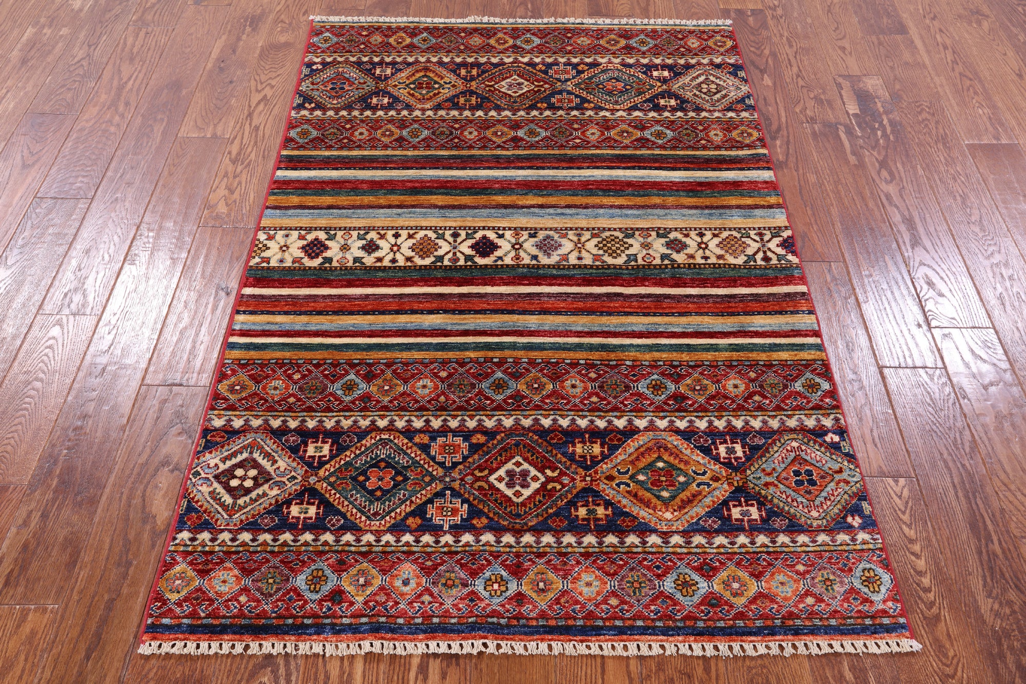 Khorjin Persian Gabbeh Hand Knotted Wool Rug - 3' 10" X 5' 9" - Golden Nile