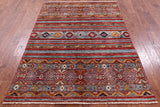 Khorjin Persian Gabbeh Handmade Wool Rug - 4' 11" X 6' 10" - Golden Nile