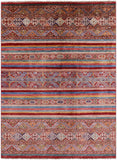 Khorjin Persian Gabbeh Hand Knotted Wool Rug - 4' 10" X 6' 6" - Golden Nile