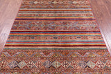 Khorjin Persian Gabbeh Hand Knotted Wool Rug - 4' 10" X 6' 6" - Golden Nile