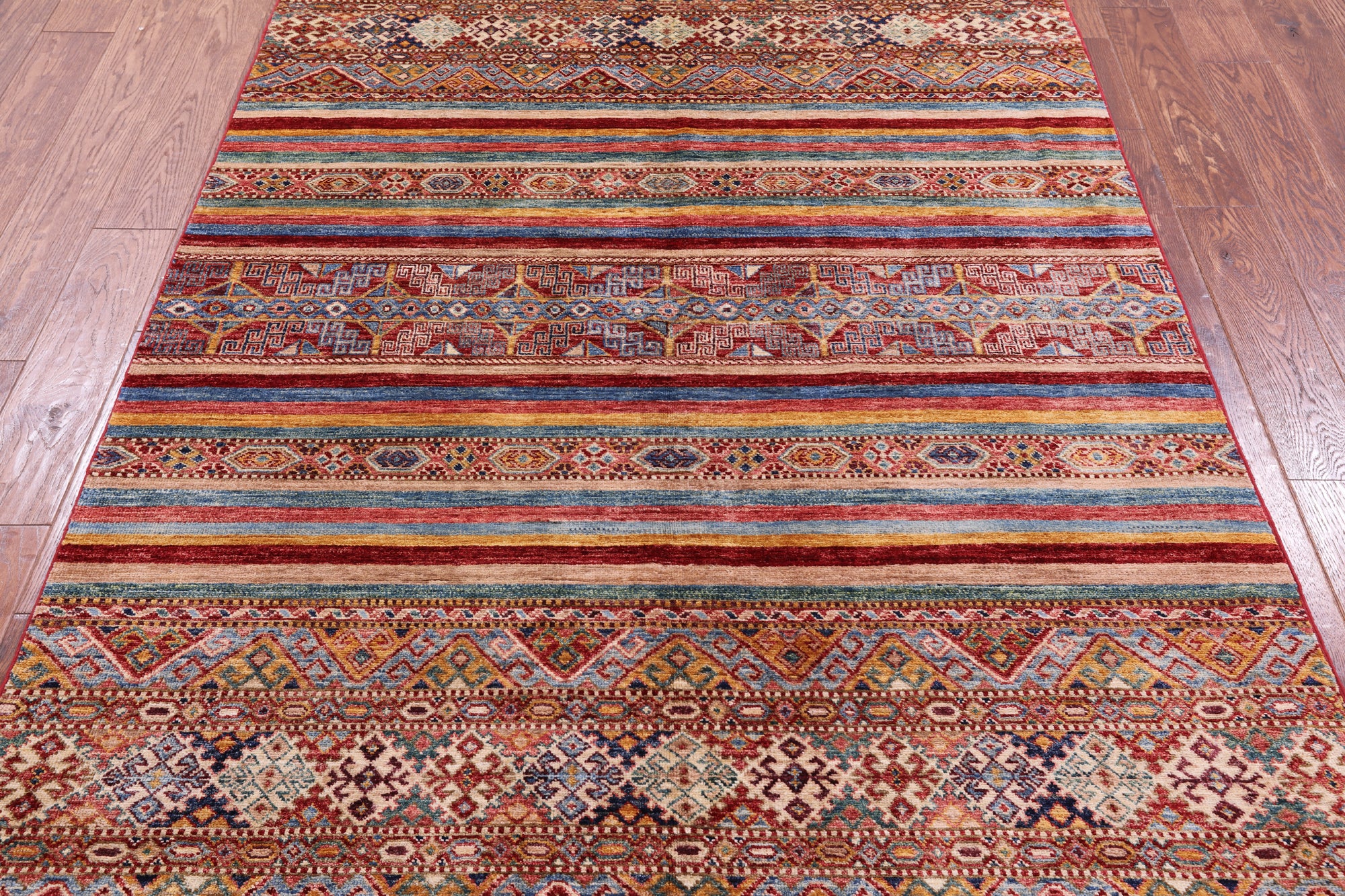 Khorjin Persian Gabbeh Hand Knotted Wool Rug - 4' 10" X 6' 6" - Golden Nile