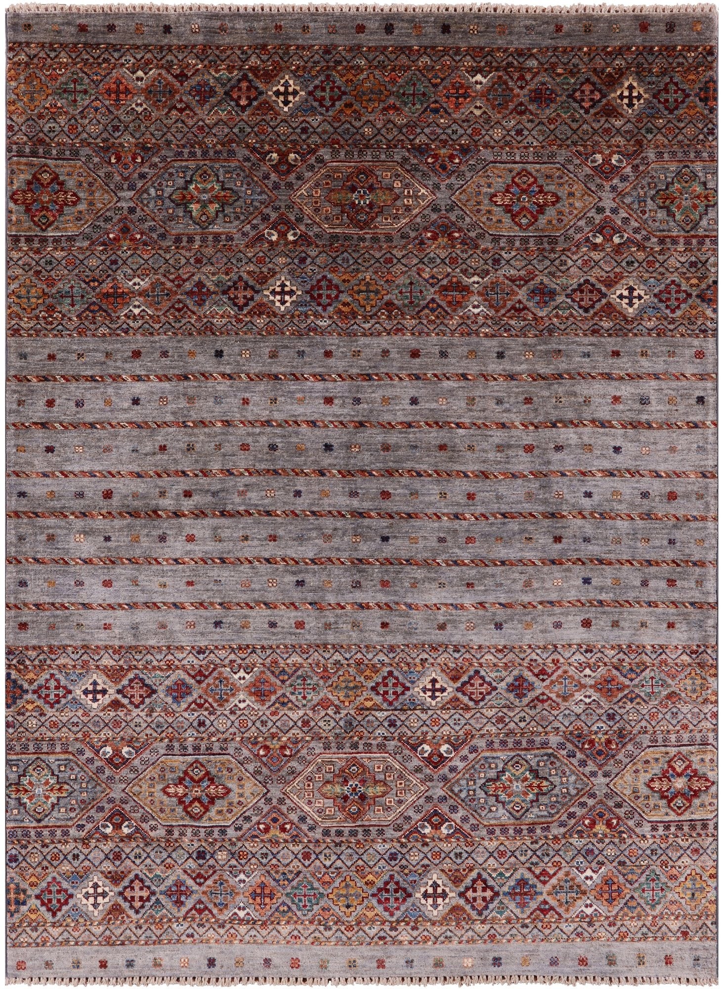 Khorjin Persian Gabbeh Handmade Wool Rug - 4' 11" X 6' 9" - Golden Nile