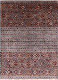 Khorjin Persian Gabbeh Handmade Wool Rug - 4' 11" X 6' 9" - Golden Nile