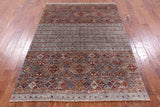 Khorjin Persian Gabbeh Handmade Wool Rug - 4' 11" X 6' 9" - Golden Nile