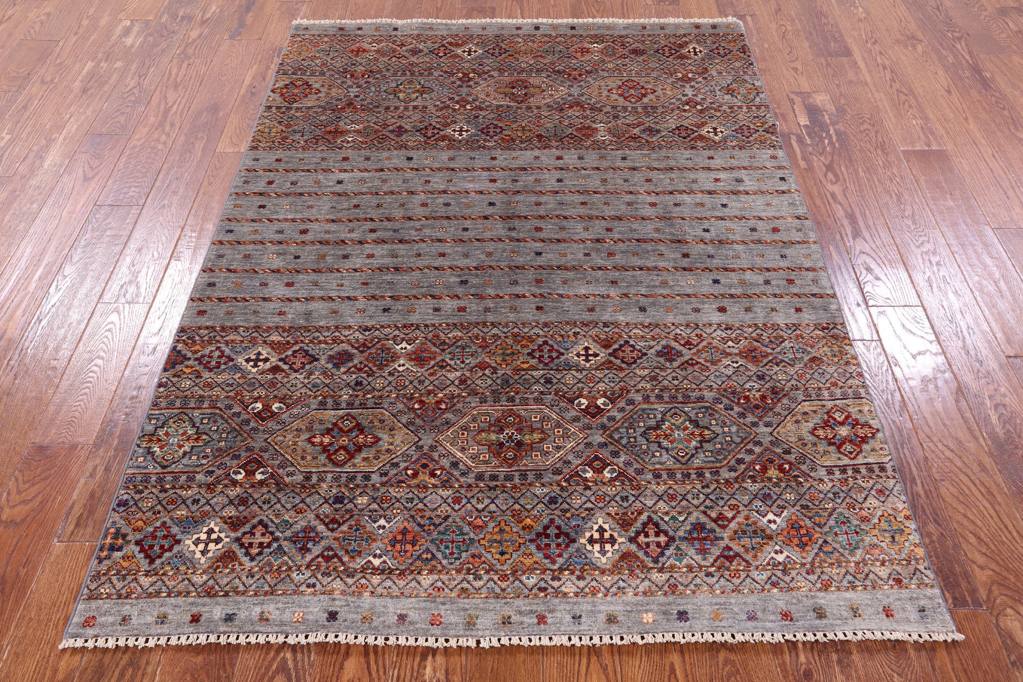 Khorjin Persian Gabbeh Handmade Wool Rug - 4' 11" X 6' 9" - Golden Nile