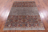 Khorjin Persian Gabbeh Handmade Wool Rug - 4' 11" X 6' 9" - Golden Nile