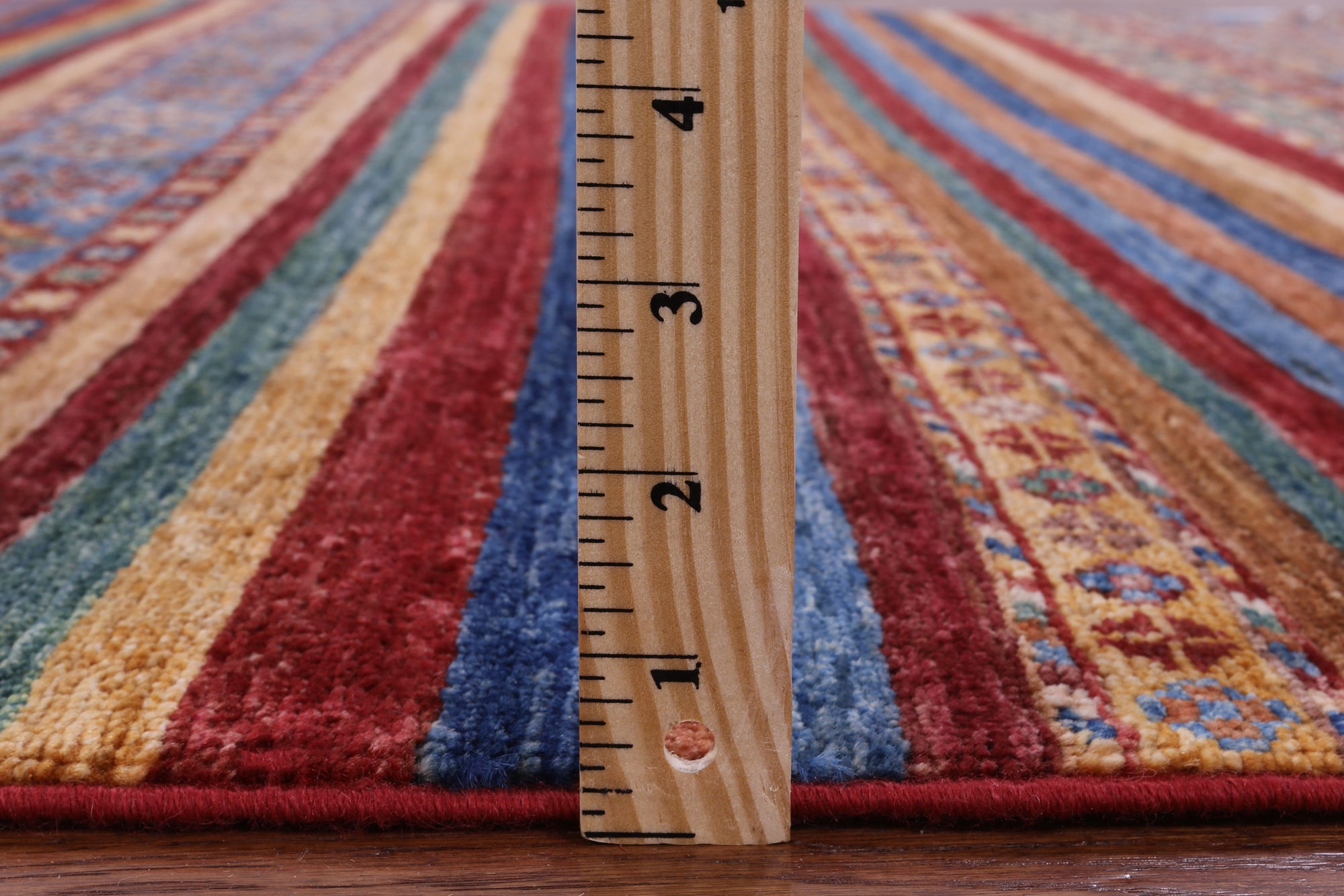 Khorjin Persian Gabbeh Hand Knotted Wool Rug - 5' 2" X 6' 7" - Golden Nile