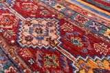 Khorjin Persian Gabbeh Hand Knotted Wool Rug - 4' 0" X 5' 9" - Golden Nile