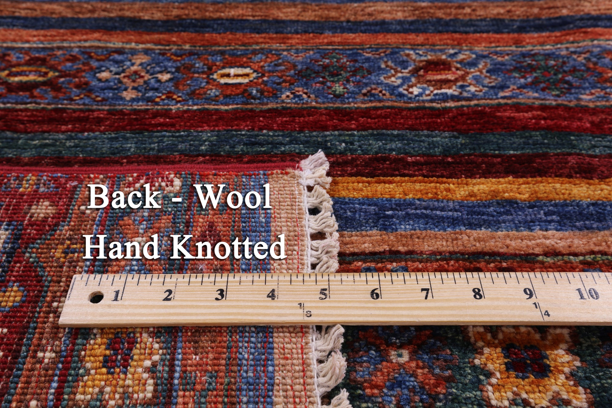 Khorjin Persian Gabbeh Hand Knotted Wool Rug - 4' 0" X 5' 9" - Golden Nile
