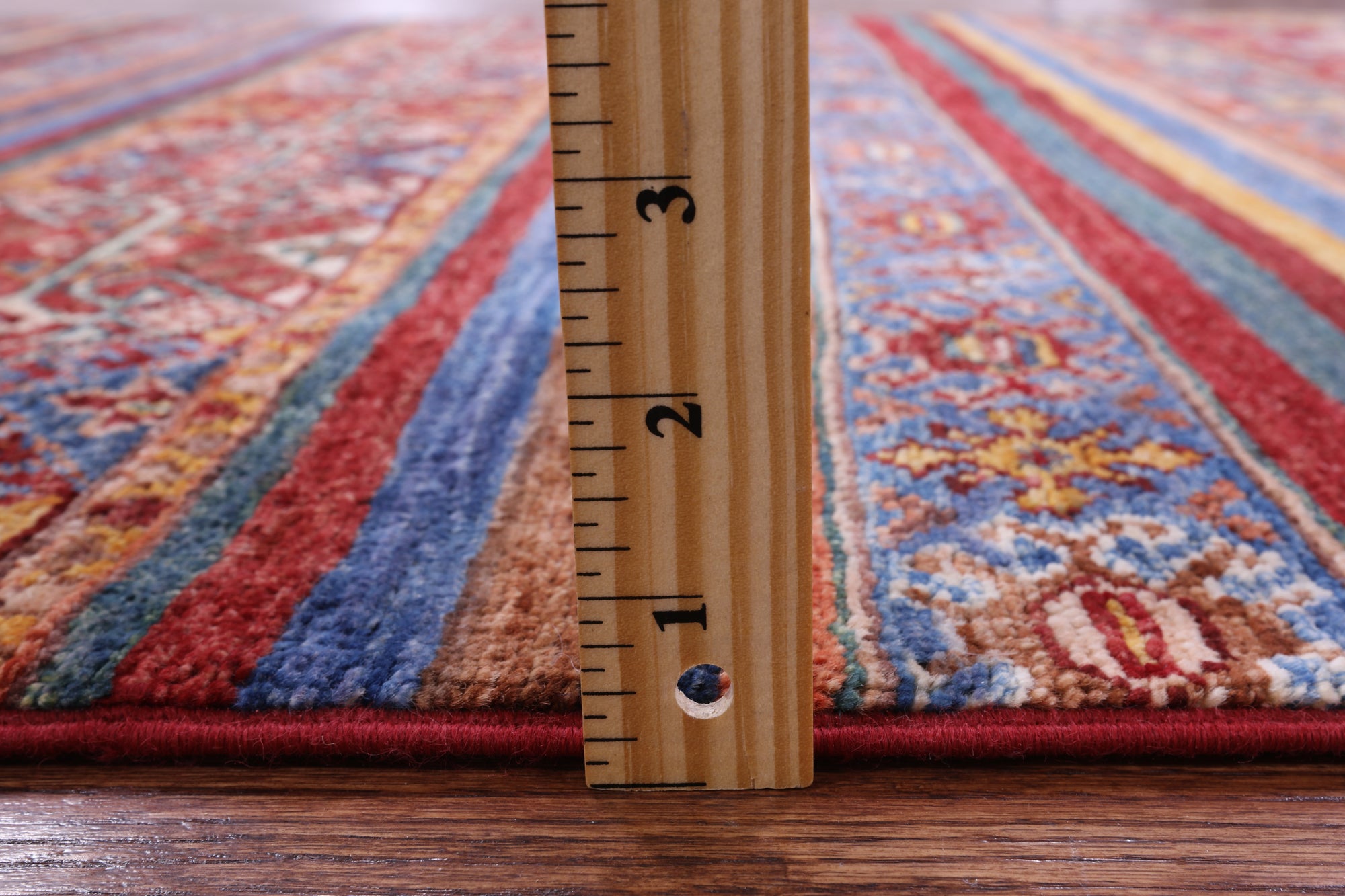 Khorjin Persian Gabbeh Hand Knotted Wool Rug - 4' 0" X 5' 9" - Golden Nile